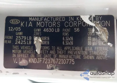 2006 Kia Sportage Ex V6/Lx V6 z USA, uszkodzony, nr VIN KNDJF723767210775